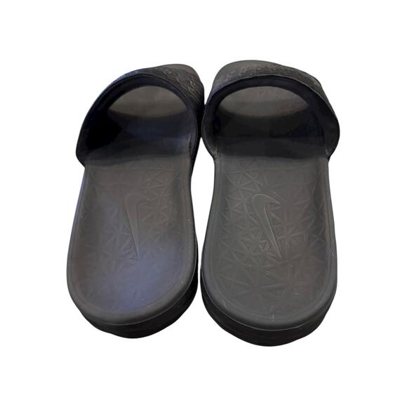 Nike Benassi Solarsoft Slide Sandals Men's Black Gray 705474-091 Slides 13 - Picture 4 of 5